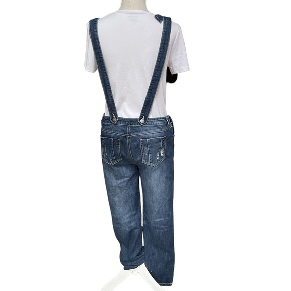 Promod Denim Full Length Jean Overall with Distress Size: 8 - Picture 3 of 14